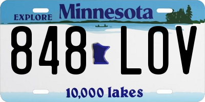 MN license plate 848LOV