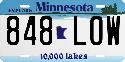 MN license plate 848LOW