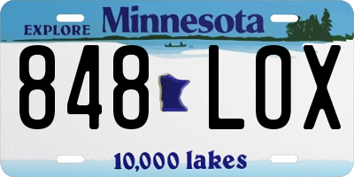 MN license plate 848LOX