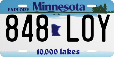 MN license plate 848LOY
