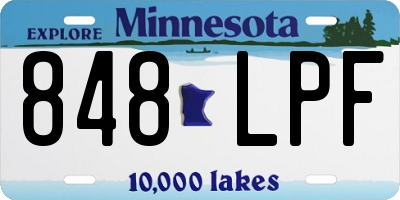 MN license plate 848LPF