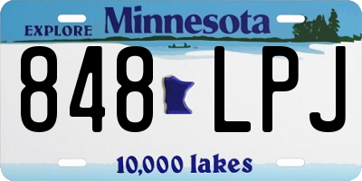MN license plate 848LPJ