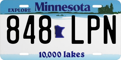 MN license plate 848LPN