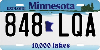 MN license plate 848LQA