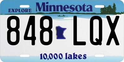 MN license plate 848LQX