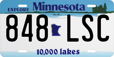 MN license plate 848LSC