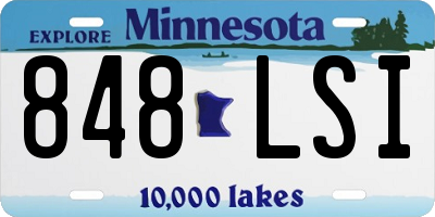 MN license plate 848LSI