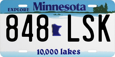 MN license plate 848LSK