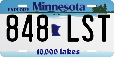MN license plate 848LST