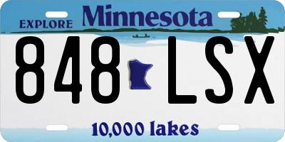 MN license plate 848LSX