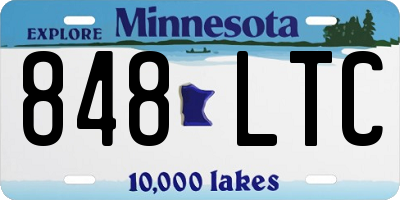 MN license plate 848LTC