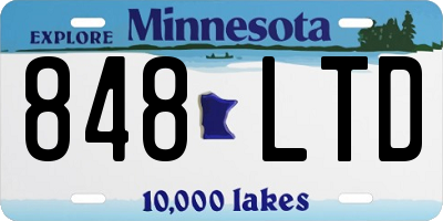 MN license plate 848LTD