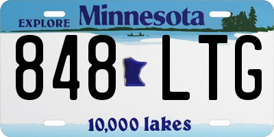 MN license plate 848LTG