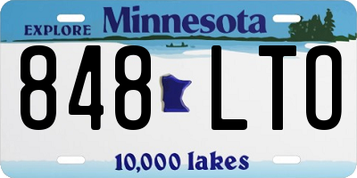 MN license plate 848LTO