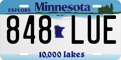 MN license plate 848LUE