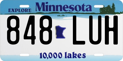 MN license plate 848LUH