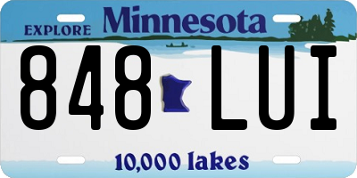 MN license plate 848LUI