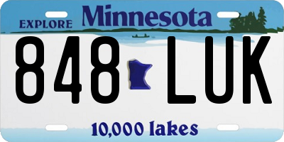 MN license plate 848LUK