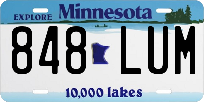 MN license plate 848LUM