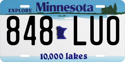 MN license plate 848LUO