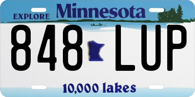 MN license plate 848LUP