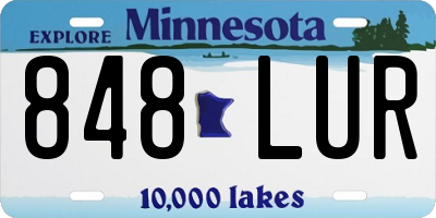 MN license plate 848LUR