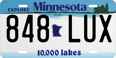 MN license plate 848LUX