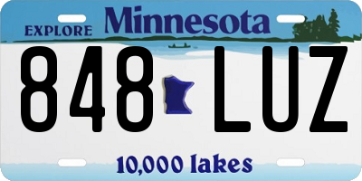 MN license plate 848LUZ