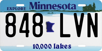 MN license plate 848LVN