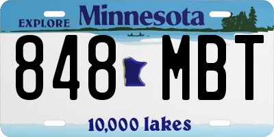 MN license plate 848MBT