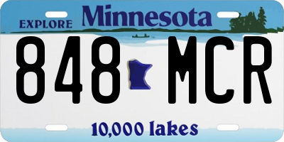 MN license plate 848MCR