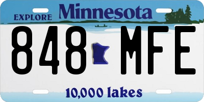 MN license plate 848MFE