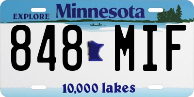 MN license plate 848MIF