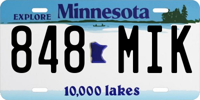 MN license plate 848MIK