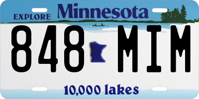 MN license plate 848MIM