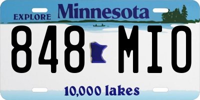 MN license plate 848MIO