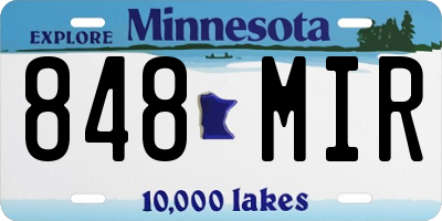 MN license plate 848MIR