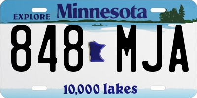 MN license plate 848MJA