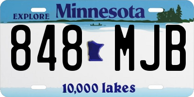 MN license plate 848MJB