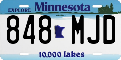MN license plate 848MJD