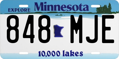 MN license plate 848MJE