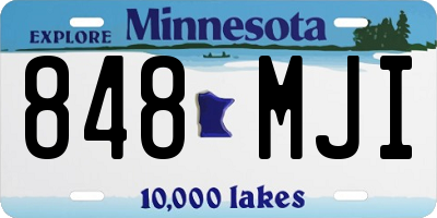 MN license plate 848MJI