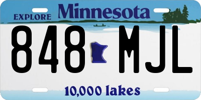 MN license plate 848MJL