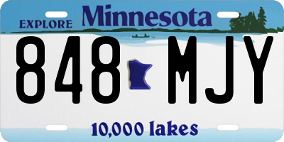 MN license plate 848MJY