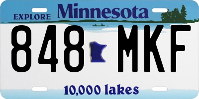 MN license plate 848MKF