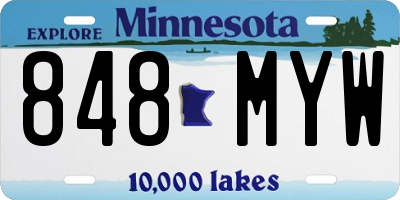 MN license plate 848MYW