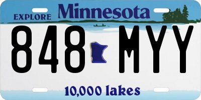 MN license plate 848MYY