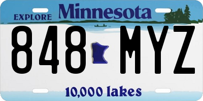 MN license plate 848MYZ