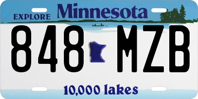 MN license plate 848MZB