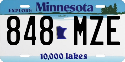 MN license plate 848MZE